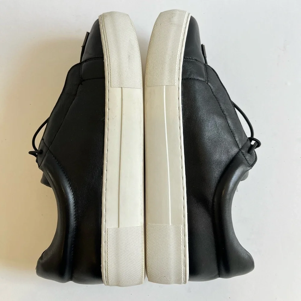 J Slides NYC Black Leather Platform Sneakers Size 8